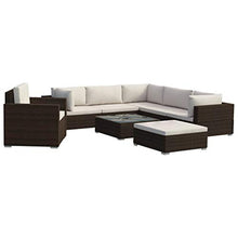 SKM Set Divani da Giardino 8 pz con Cuscini in Polyrattan Marrone (76.05kg)