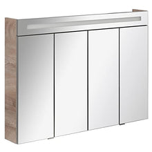 FACKELMANN Set di mobili da bagno Stanford 4 pezzi, con mobiletto sospeso e lavabo da appoggio 110 cm, con specchio a LED