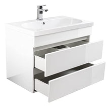 Mobile bagno Talis 80 bianco lucido, 2 cassetti senza maniglie