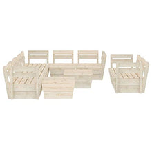 SKM Set Divani da Giardino su Pallet 10 pz in Legno Abete Impregnato (178kg)