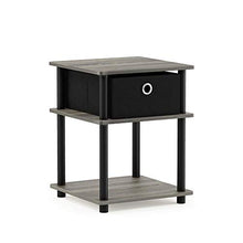 Furinno Turn-N-Tube Comodino, Legno, Grigio/Nero (French Oak Grey/Black/Black), taglia unica