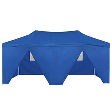 vidaXL Gazebo Professionale Pieghevole con 4 Pareti Finestre Trasparenti Tendone Tenda per Feste da Giardino 3x6m in Oxford PVC e Acciaio Blu