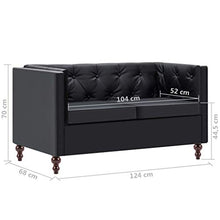 vidaXL 2X Divano Chesterfield Similpelle Nero Moderno Lusso Arredo Casa Sofa