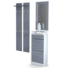 Domando Set Armadio Verona V2 in Bianco Opaco e Grigio Lucido