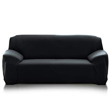 PETCUTE Copridivano angolare copridivano penisola Elasticizzato copridivano con Chaise Longue copripoltrona Nero 3 posti