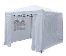 QUICK STAR Gazebo Pop-Up 2 x 2 m Bianco con 4 fianchi Easy Velcro con 2 cerniere