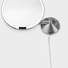 simplehuman, ST3002, 20 cm, specchio da muro con sensore ricaricabile, acciaio inox spazzolato