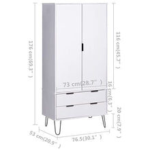 Armadio New York Range, in legno di pino massiccio, bianco
