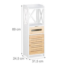 Relaxdays 10020974 Armadietto 5 Ripiani, Piccolo, Multiuso, Mobile da Bagno, Scaffale Cucina, Bianco