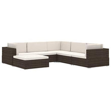 vidaXL Seduta Centrale Modulare 1 pz con Cuscini Foderati Lavabili Leggera Elegante Arredi da Esterno Divano in Polyrattan Nero Telaio in Acciaio - Arredi Casa