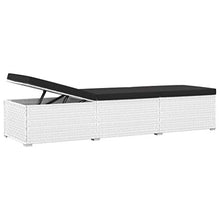 vidaXL Lettini Prendisole con Tavolino 3 pz in Polyrattan Bianco