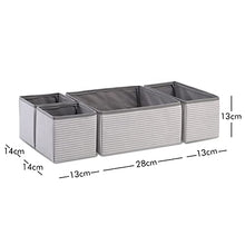 OCEANHOME - Cassettiera a righe, colore: Grigio