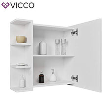 Vicco Armadietto Con Specchio Fynn Specchio per il bagno Bianco Con ripiani
