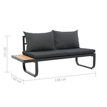 Tidyard 3 pz Set Divano da Giardino ad Angolo Cuscini in Alluminio e WPC,Divano 3 Posti,Salotto da Giardino,Divano Angoalre,Divano da Esterno