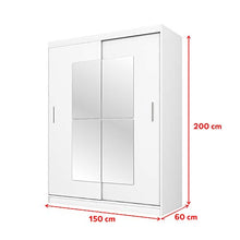 Selsey Vaniva - Armadio - 2 ante scorrevoli - bianco - 150 cm - con specchio
