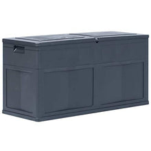 vidaXL Baule da Giardino 320 L Grigio Nero Cassetta Contenitore Cassapanca