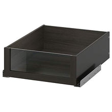 KOMPLEMENT cassetto con frontale in vetro 42,8x56,9x16 cm nero-marrone