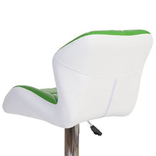 Mendler Sgabello con poggiapiedi HWC-A92 Acciaio Cromato Ecopelle Verde