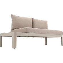 Meubletmoi 4676 - Divano da giardino modulabile in alluminio e teak, con cuscini beige, stile lounge