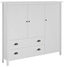 Cikonielf - Armadio con 3 ante e 2 cassetti e 5 ripiani, 142 x 45 x 137 cm, colore: bianco