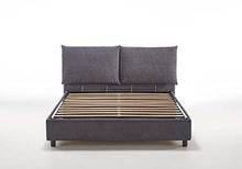 Evergreenweb-Letto Contenitore matrimoniale Imbottito sfoderabile Moderno e di design con rete a doghe legno per Materassi Matrimoniale, Elegante Testiera con Doppi Cuscini (Grigio, 160x195)