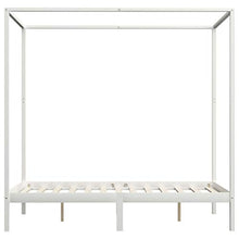 FAMIROSA Giroletto con Baldacchino 2 Cassetti Bianco in Pino 140x200 cm