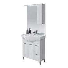 Inbagno Arredo Bagno Moderno a Terra Larghezza 82 cm Colore Grigio Completo di Specchio e Lavabo in Ceramica