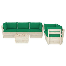 FAMIROSA Set Divani da Giardino su Pallet 6 pz con Cuscini Legno Abete-3521