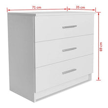 ROMELAREU Cassettiera in Truciolato 71x35x69 cm Bianca Arredamento Tavoli Comodini