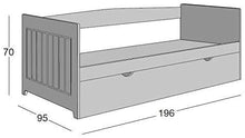 Letto con cassetti laccato bianco da 90 x 190 cm