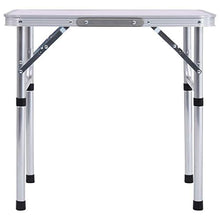 vidaXL Tavolo Pieghevole da Campeggio Bianco in Alluminio 60x45cm