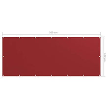 vidaXL Paravento da Balcone Rosso 120x300 cm in Tessuto Oxford