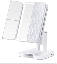 Specchio Home Illuminato 2X / 3X ingrandimento vanità Tri-Pieghevole Trucco con Interruttore sensore Touch