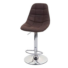 Mendler Sgabello Regolabile con poggiapiedi HWC-A67 Acciaio Cromato Tessuto Marrone Vintage