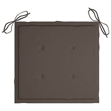 vidaXL Sedie da Giardino 2 pz e Cuscini Grigio Talpa Massello di Teak