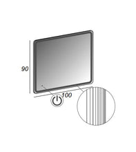 Mobile bagno sospeso moderno Glass rovere,cm 100,specchio led,lavabo e 2 colonne