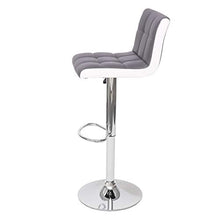 Mendler Set 2X sgabelli Lounge HWC-G87 Ecopelle Base cromata Grigio Bianco
