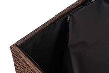 CLP Cassapanca in polyrattan Comfy I per imbottitura da giardino, impermeabile, colore: marrone mélange, dimensioni: 150 litri