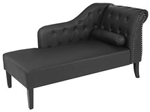 Mendler Divano angolare recamiere Classico Stile Vittoriano Chesterfield Ecopelle 76x156x89cm Nero