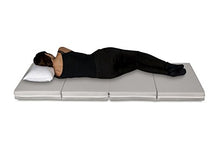 EVERGREENWEB - Materasso Waterfoam MULTIUSO trasformabile in Confortevole Pouf Letto Futon Salvaspazio pieghevole 4 pezzi Materasso Singolo alto 10 cm SFODERABILE adatto per MASSAGGI Shiatsu GRIGIO