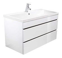 Mobile bagno Via 100 bianco lucido , cassetti senza maniglie