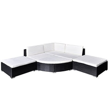 Anself Set mobili da Giardino,Set divani da Giardino in polirattan Nero 16 pz