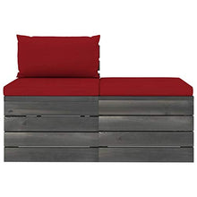 FAMIROSA Set Divani da Giardino su Pallet 2 pz con Cuscini Massello Pino-1680