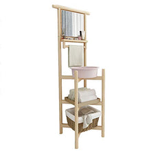 TWW Mensola Lavabo retrò con Specchio, Supporto per Lavabo Domestico dal Pavimento al Soffitto, Supporto per Lavabo Semplice E Moderno, Supporto per Specchio,Light Brown