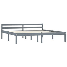 FAMIROSA Giroletto con 2 Cassetti Grigio in Massello di Pino 180x200 cm-0698