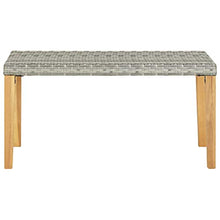 E E-NICES Panchina da Giardino 120 cm Grigio Polyrattan Massello d'Acacia