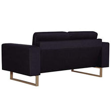 vidaXL Divano a 2 Posti Elegante Comodo Sofa Doppio per Casa per Ufficio Poltrona da Due Persone Arredo per Salotto Arredamento in Tessuto Nero - Arredi Casa