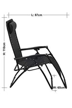 Havnyt Zero Gravity, sedie reclinabili da giardino, colore nero, 2 pezzi