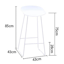 MJY High-End Bar Stool Moda Ferro battuto Bar Stool Cucina Colazione sedia Torna poggiapiedi Design Bianco (Altezza seduta: 75cm)