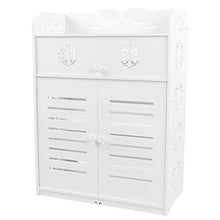 Wyxy 5 Ripiani Mobile scarpiera Mobile Armadio Multiuso mobili Stile cieco per Bagno Comodino credenza Moderna per Ingresso Soggiorno Camera da Letto, Bianco, 64 x 32 x 87 cm